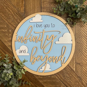 10&quot; Toy Story Inspired Nursery Sign  // Disney Nursery // Infinity & Beyond Toy Story Decor // Baby Shower Gift // Disney Baby Nursery