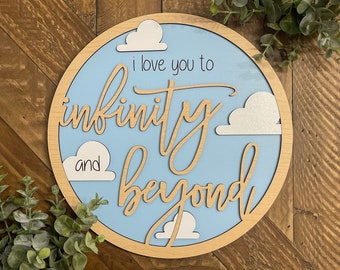 10" Toy Story Inspired Nursery Sign  // Disney Nursery // Infinity & Beyond Toy Story Decor // Baby Shower Gift // Disney Baby Nursery