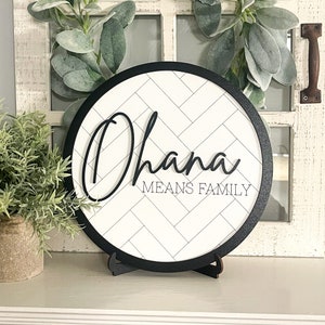 10" Ohana Means Family Farmhouse Sign // Disney-inspired Ohana sign // Disney-inspired Home Decor // Ohana Family Lilo & Stitch