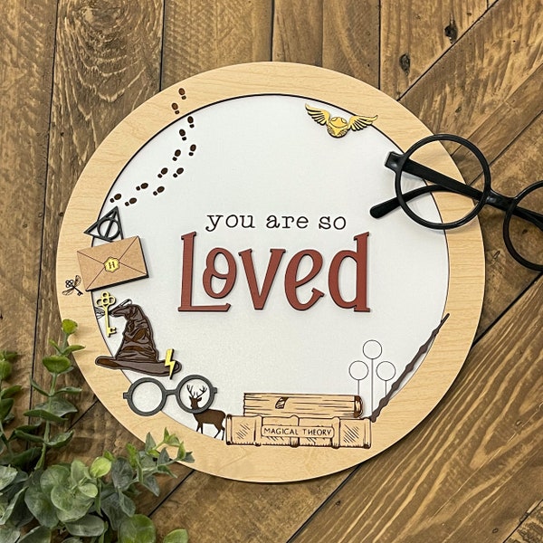 10" Harry Potter Inspired Sign // You are so loved // Harry Potter Nursery // Magical Shelf Decor