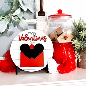Mini Red Disney-inspired Valentine&#39;s Day Sign // Mickey Love Letter // Disney Valentine&#39;s Day Decor // Disney Valentine