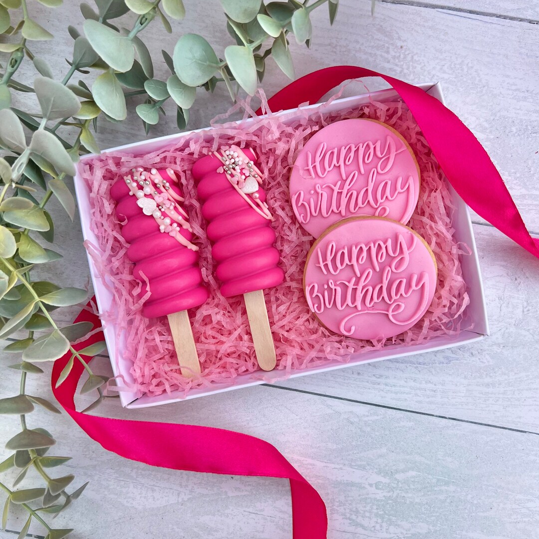 Birthday Cakesicle Treat Box for Her Birthday Gift belgian Chocolate