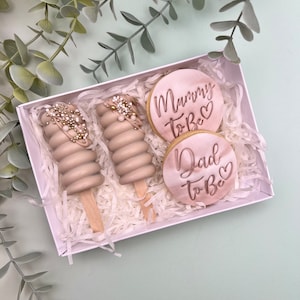 NEW PARENT Cakesicle Treat Box - Pregnancy Congratulations Gift - Maternity Gift - New Parents Gift Box