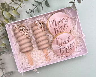 NEW PARENT Cakesicle Treat Box - Pregnancy Congratulations Gift - Maternity Gift - New Parents Gift Box