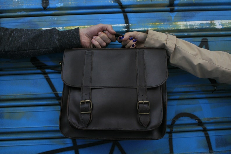 Leather Briefcase Dark Brown Leather unisex bag Leather Bag Leather Briefcase Men bag Gift For Men Laptop Business Bag Gift For Him