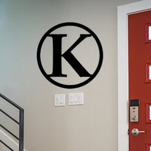 Modern Circle Monogram Modern Customized Monogram Metal Art Metal Home Decor
