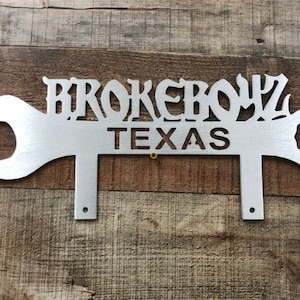 Custom Car Club Plaque Auto Shop Wrench Indoor Outdoor Business Sign Metal Art