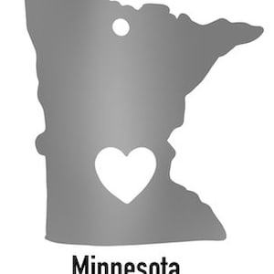 Minnesota State Ornament Rustic Metal State Shaped Ornaments State Shaped Christmas Tree Ornaments Metal State Xmas Tree Ornaments