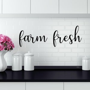 Farm Fresh Script Farmhouse Decor Kitchen Decor Customizable Metal Script