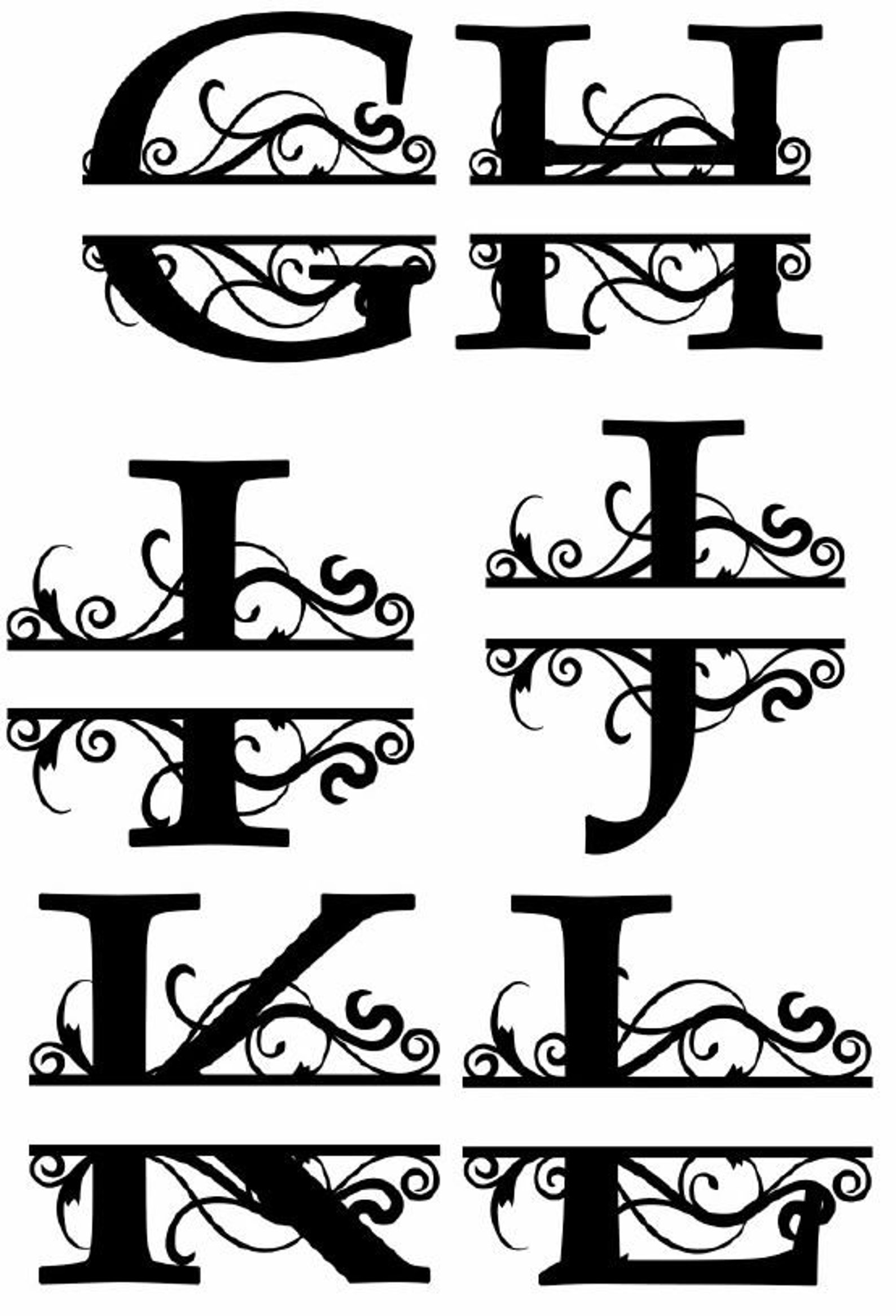 Fancy Last Name Monogram Etsy