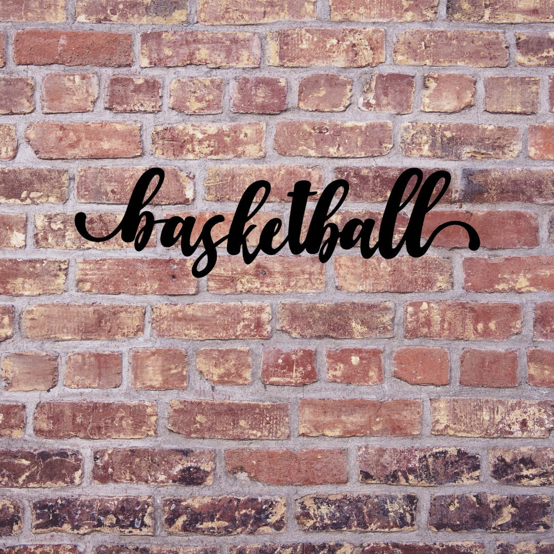 Basketball Sign Metal Sports Decor Metal Word Cut Out Metal Cursive ...
