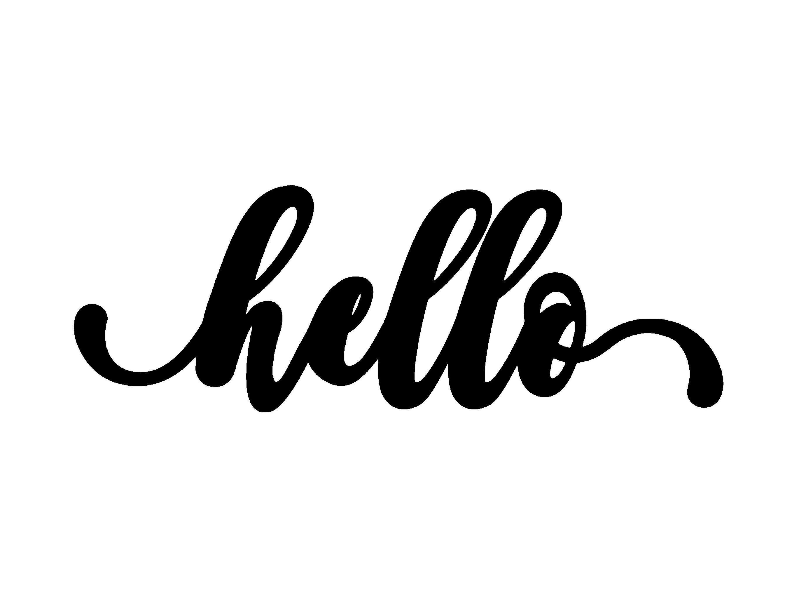 Simple Hello. Sign Image Hello Sign Indoor Outdoor Metal Sign Custom Metal Script Custom Metal ...