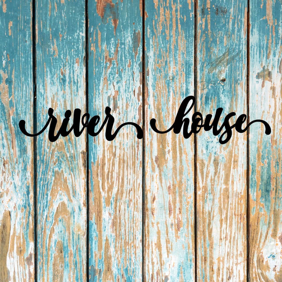 River House Metal Script Wall Art Decor Sign Etsy