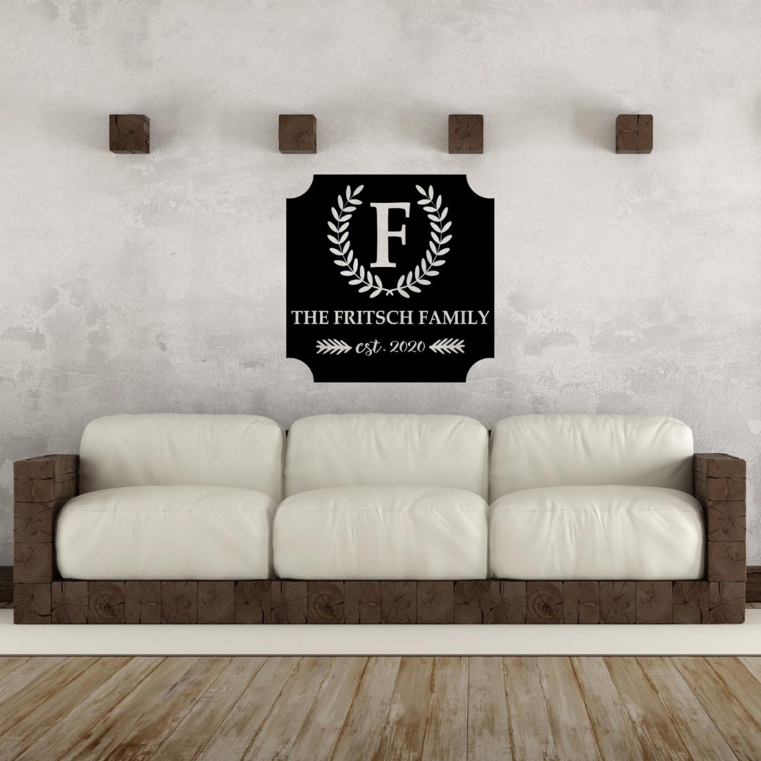 Square Name Monogram Square Monogram Metal Art, Personalized Family Name Sign - Etsy