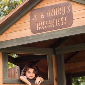 Treehouse Sign Personalized Playhouse Sign Outdoor Sign Kid Decor