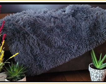 Extra Large Deluxe Fluffy Faux Fur/Minky Double-Faced Blanket Throw Check out all our cozy color options