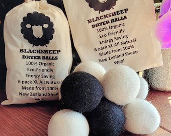 6 Pack Wool Dryer Balls: 100% New Zealand Sheep Wool