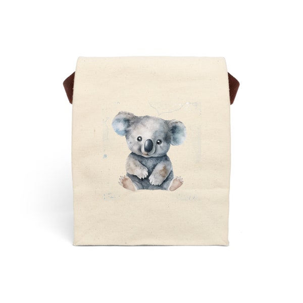 Cute Koala Canvas Lunch Bag With Strap