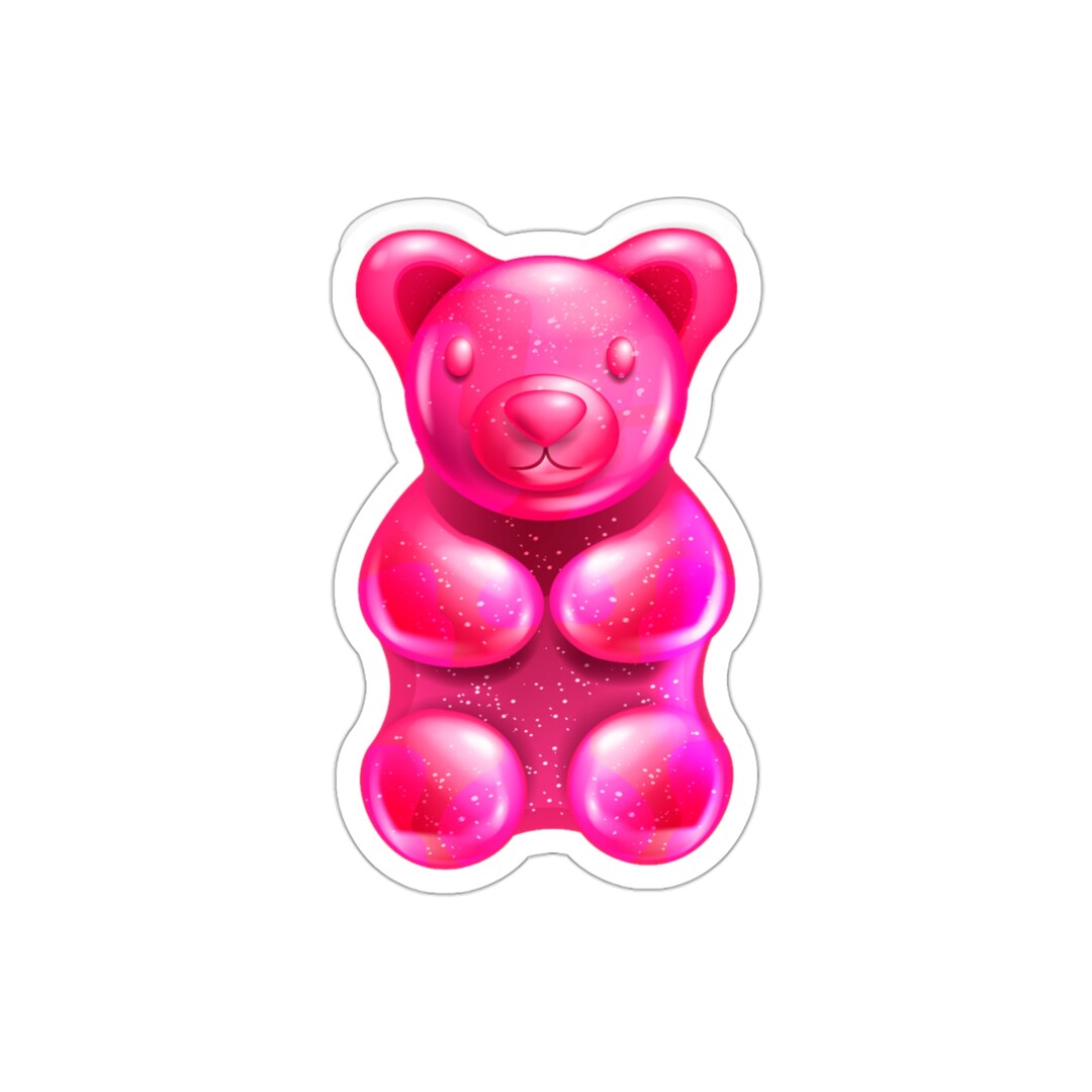 Pink Gummy Bear Candy Kisscut Stickers Etsy
