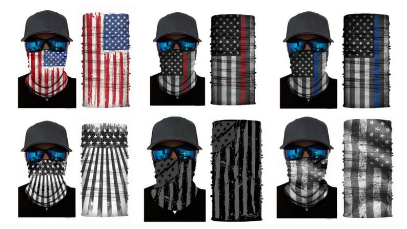 American Flag Neck Gaiter Several Style Balaclava Headbands Multi Use 