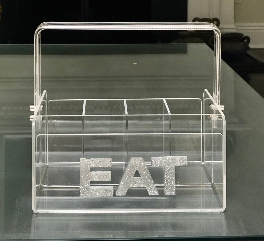 Lucite Acrylic Utensil Silverware Caddy Etsy