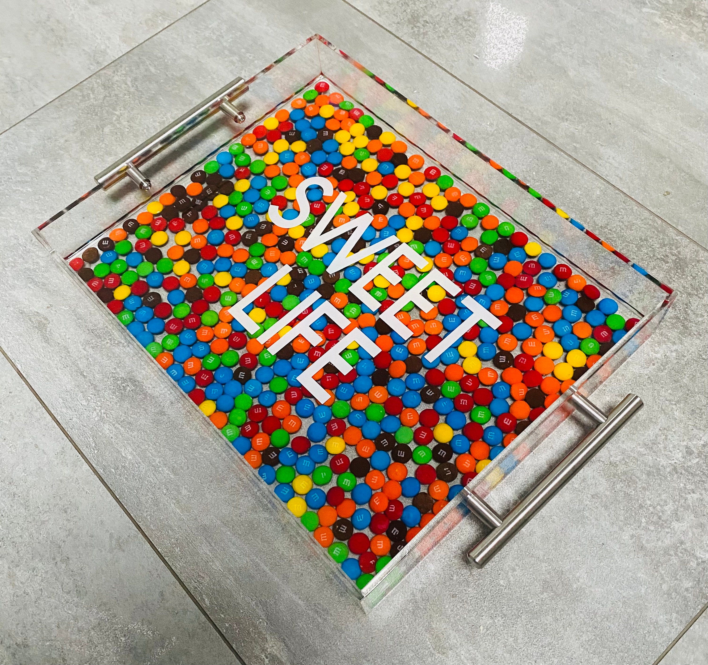 M&M candy resin acrylic tray Etsy