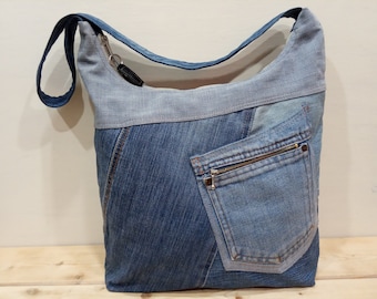 Upcycled Jeans Bag | Etsy