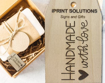 Custom Engraved Birch Wood Tags: Set of 10, Personalized Product Labels