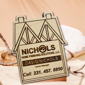 Custom Engraved Birch Wood Magnet: Personalized Business Marketing