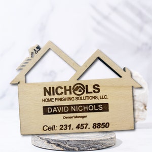 Custom Engraved Birch Wood Magnet: Personalized Business Marketing