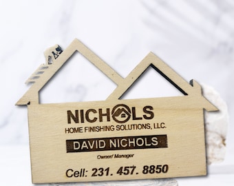 Custom Engraved Birch Wood Magnet: Personalized Business Marketing