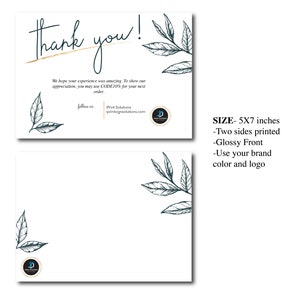 Business thank you cards, thank you cards, custom thank you cards, personalized thank you cards, company brand thank you cards image 2