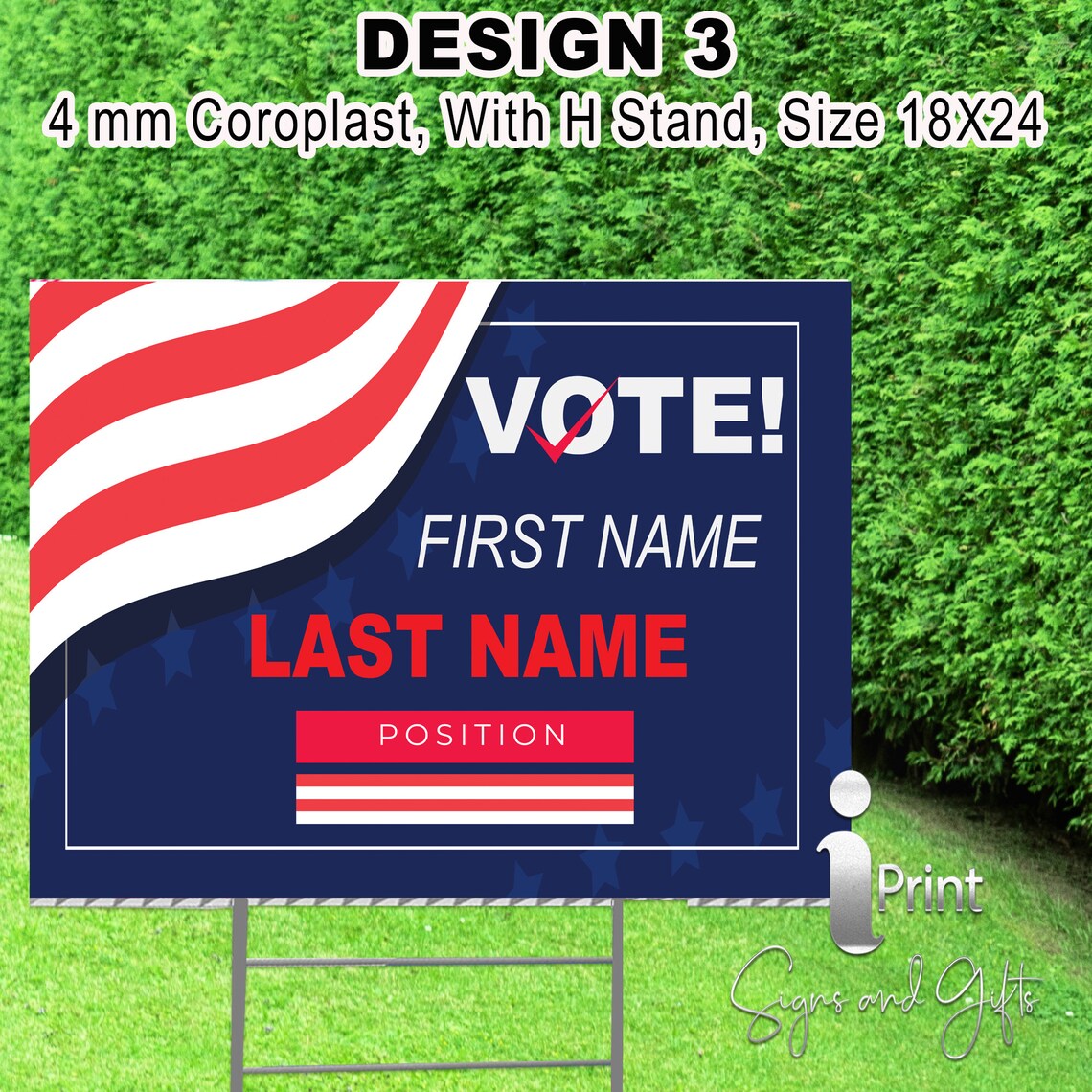Custom Made Political Sign, Campaign Yard Sign, Yard Sign, Personalized