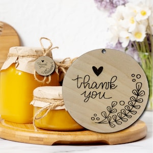 Set of 10, Custom wood tags, wood engraved tags, wood thank you tags, wood favor tags, personalized product tags