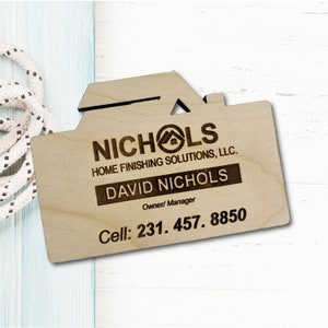 Custom Engraved Birch Wood Magnet: Personalized Business Marketing