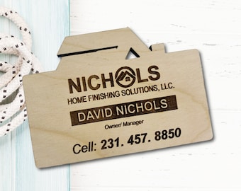 Custom Engraved Birch Wood Magnet: Personalized Business Marketing