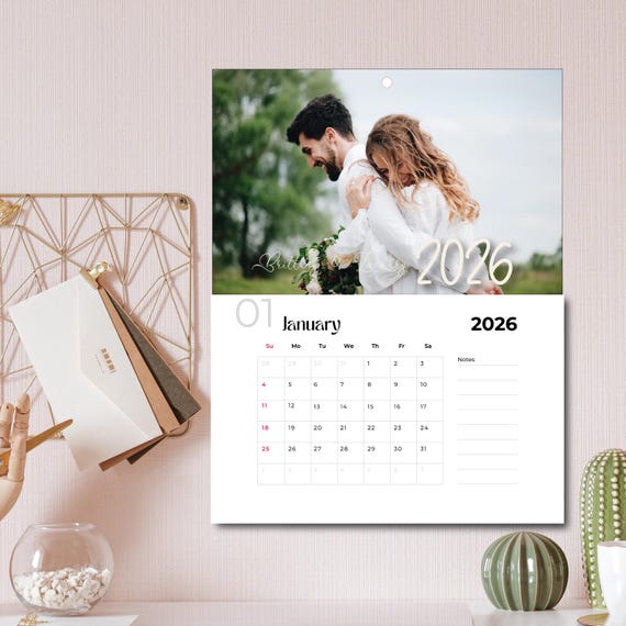 Custom Photo Wall Calendar 2026: Business or Couple Gift