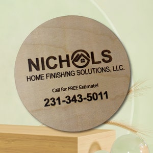 Custom Engraved Birch Wood Magnet: Personalized Business Marketing