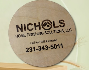 Custom Engraved Birch Wood Magnet: Personalized Business Marketing