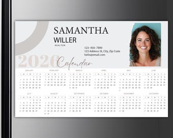 Custom Magnetic Fridge Calendar: Business Promotion, 5X8 inches, Calendar 2026 2027