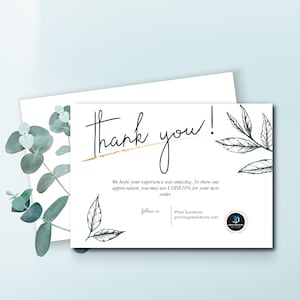 Business thank you cards, thank you cards, custom thank you cards, personalized thank you cards, company brand thank you cards image 1