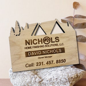 Custom Engraved Birch Wood Magnet: Personalized Business Marketing