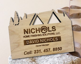 Custom Engraved Birch Wood Magnet: Personalized Business Marketing
