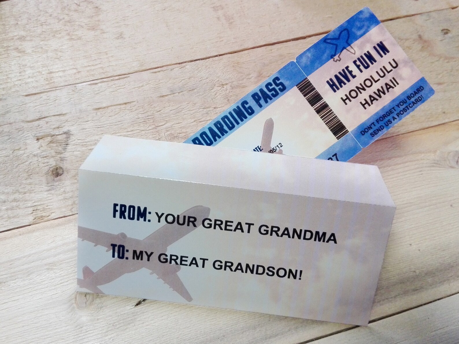 Editable Boarding Pass ENVELOPE Template Surprise Fake Etsy Finland