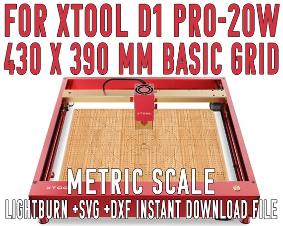 XTOOL D1 Pro 20W Basic Waste Grid 430x390mm Laser Machine. Lightburn Ready  to Engrave .dxf .svg File Template Increase Production 