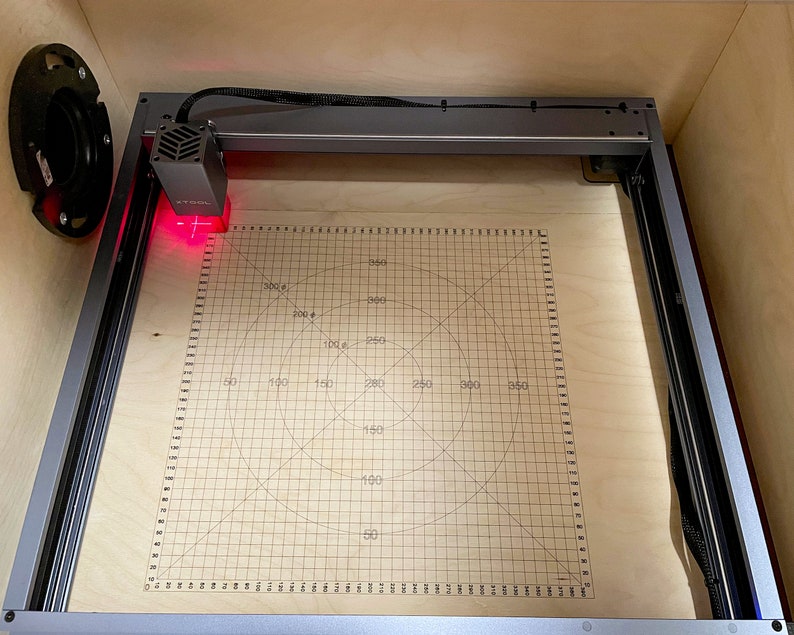 Basic Grid 400x400 mm Ortur laser machine. File lightburn ready to engrave + .dxf + .ai + .svg + file Template increase production precision image 2