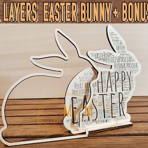 Lightburn EASTER Rabbit Laser Cut Files Lbrn Svg Dxf Dual Layers ...