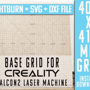 Alignment Basic Grid 40x41.5 cm file for Creality Falcon2. Lightburn ready to engrave + .dxf + .svg. Template increase laser works precision