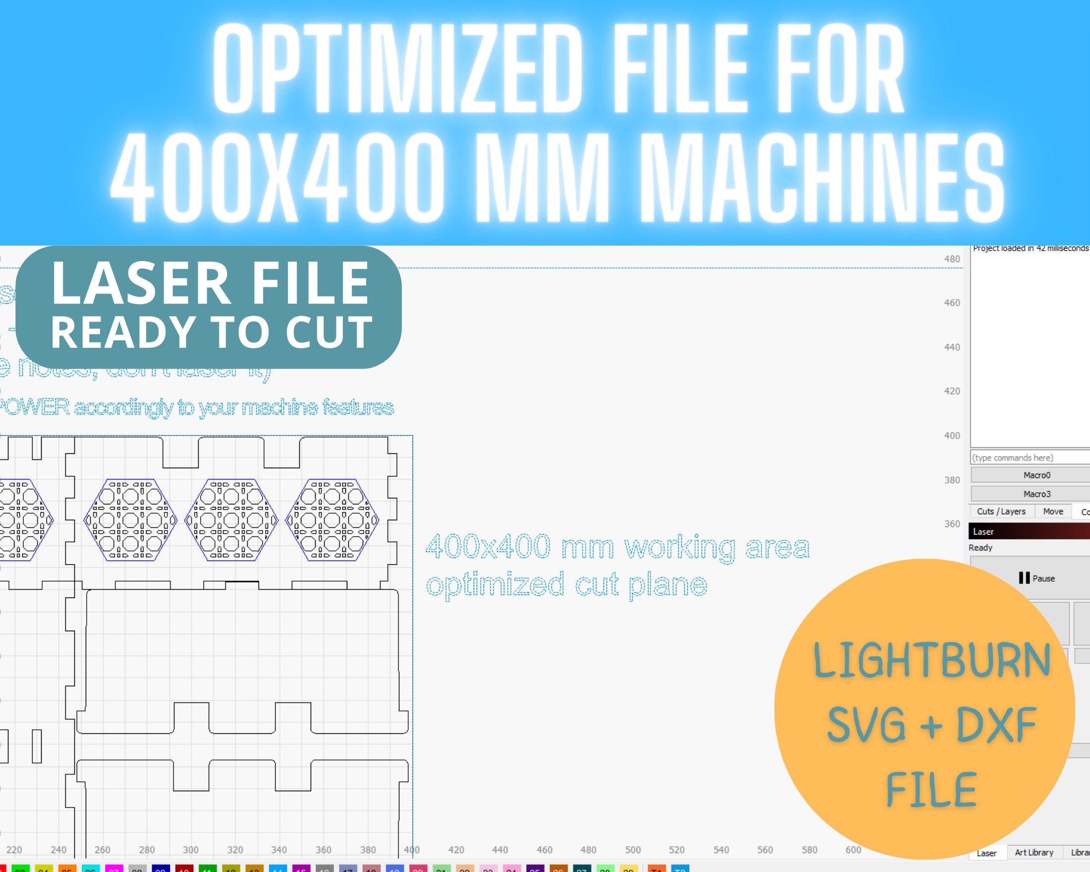 Laser Cut Files Box Tool Pen Make up Storage Organizer W Movable ...