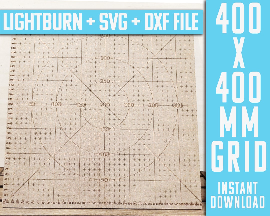 XTOOL M1 Basic Grid With POSITIONING GUIDES 15 X 12 Laser Machine Grid  imperial Scale Alignment Tool. Lightburn Lbrn .dxf .svg 